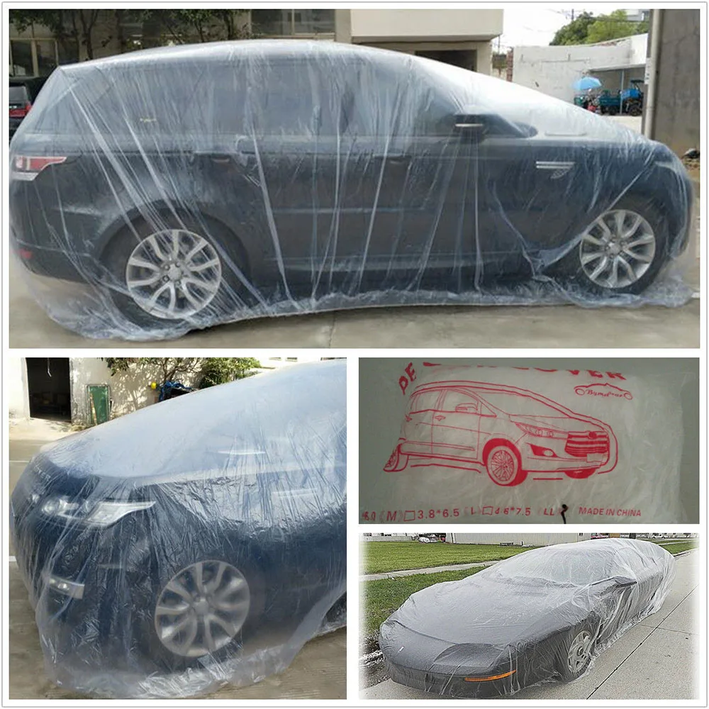 Colored superior disposable plastic best winter suv car cover