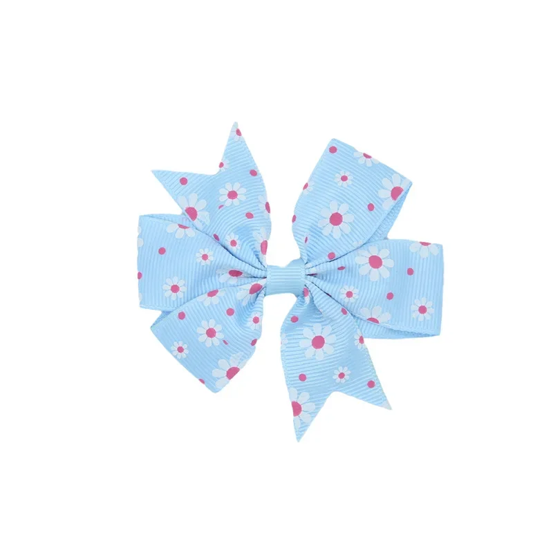 Chinese parts winter  twist bow tie women elegant and sweet temperament hair band ribbed ribbon swallowtail print daisy bows