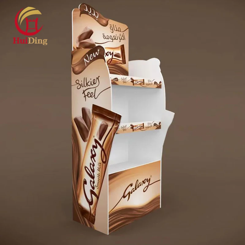 Customized Supermarket Display Stands for Food Potato Chips Coffee Bean Chocolate Retail Cardboard Floor Display Rack