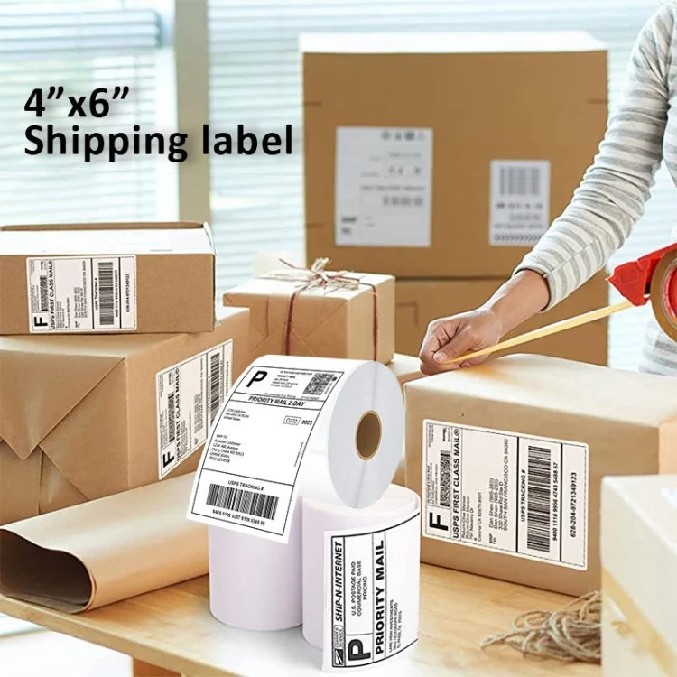 Hot selling direct thermal label printer shipping barcode sticker paper packaging label