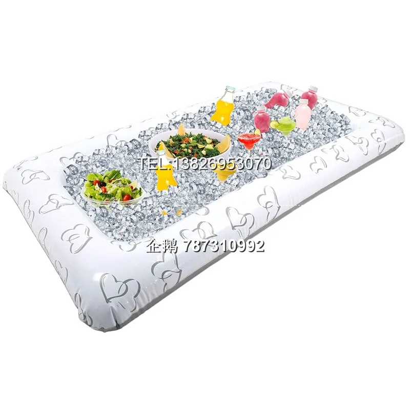 Inflatable Salad Ice Tray Food Drink Containers - BBQ Picnic Pool Party Supplies Buffet Cooler