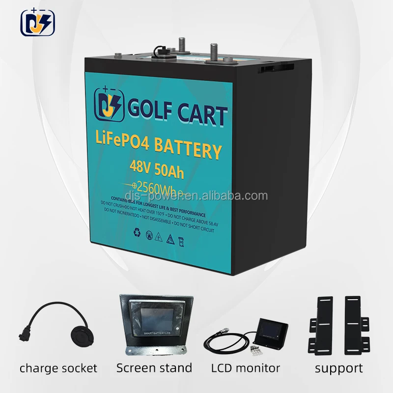 Lithium GC Battery 51.2v 50ah 2560Wh LFP battery 48V 48Volt Golf cart electric Tricycle Lithium Battery pack Replace Trojan