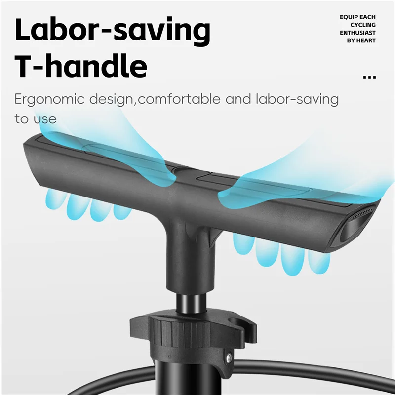 WEST BIKING High Pressure Bike Bicycle Air Pump With Pressure Gauge Household Portable Mountain Stand Bicycle Pump