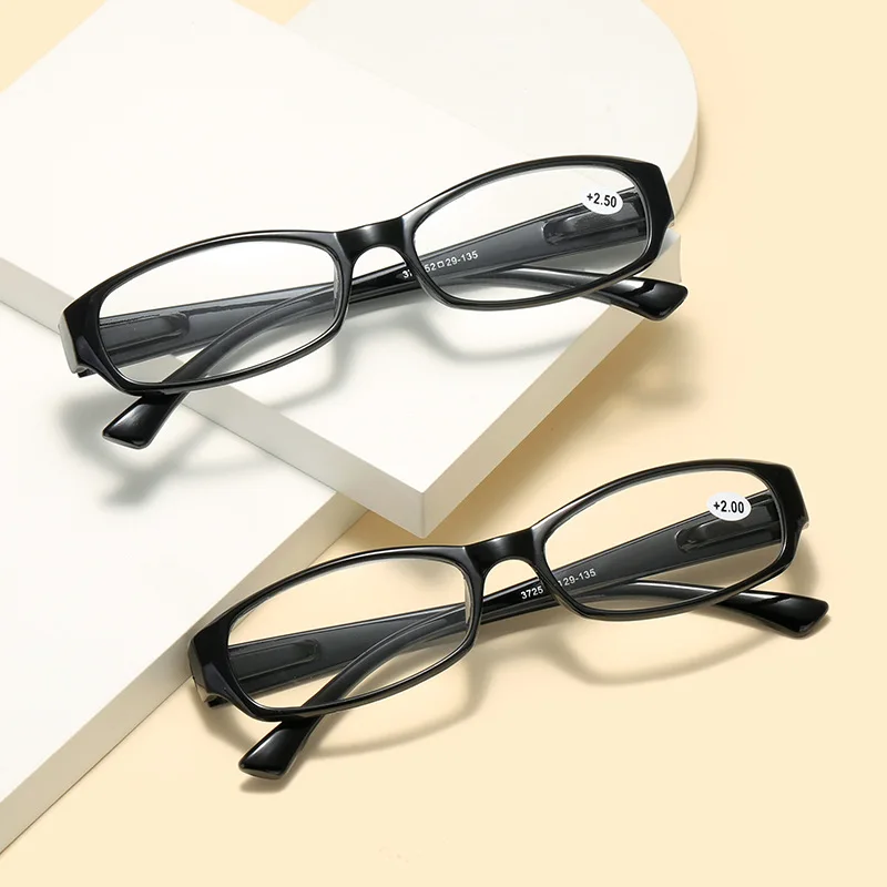 2023 New Classic Cheap Portable Small Plastic Black Classic  Reading Glasses with Comfort Spring Hinges for Women and Men
