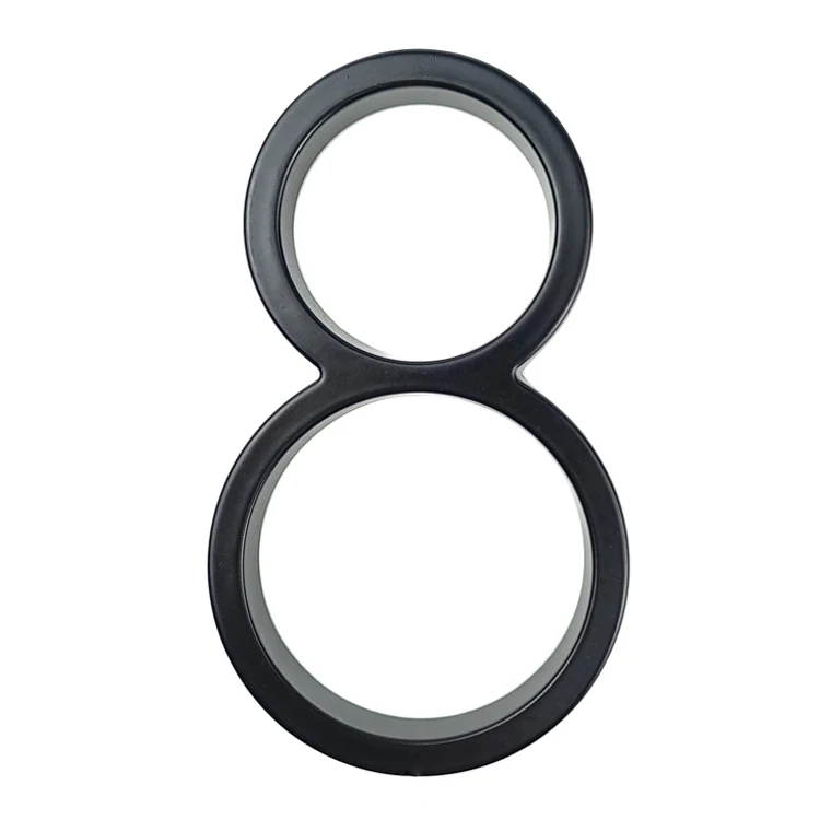 Modern Black Floating 5-inch (12cm) Zinc Alloy Metal Digital Huisnummer Alphabet Dash Slash Sign House Number Plate