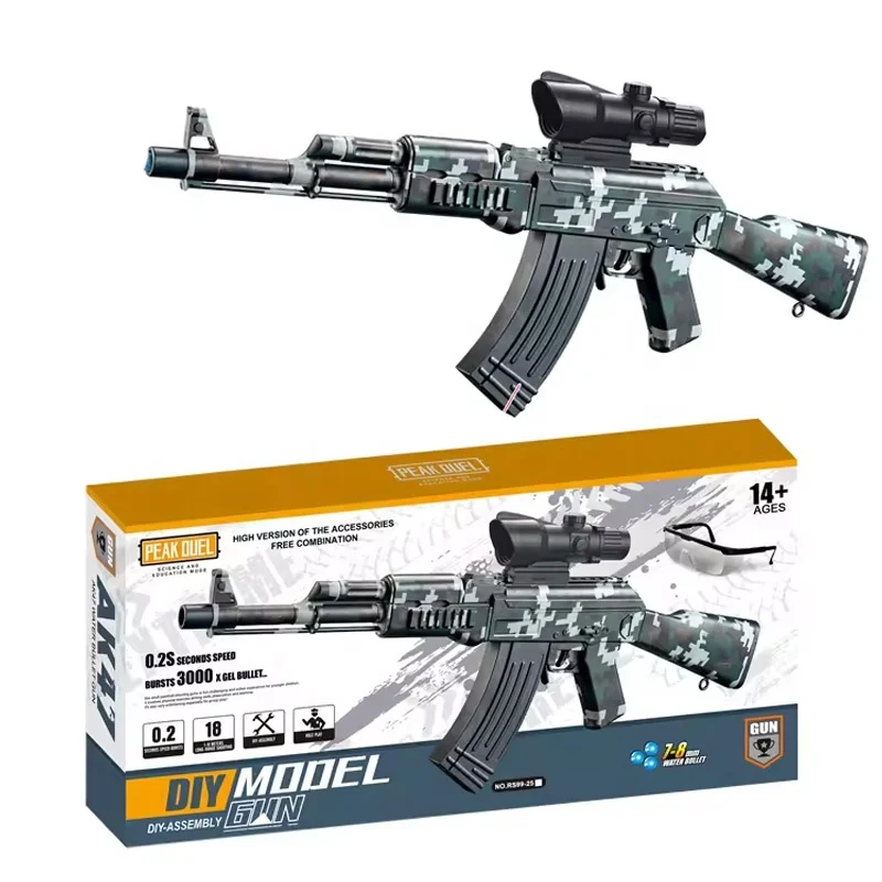Electric AK Safe Splatter Blaster Toy Gun Soft Bullet Kids Education AK 47 Model splat Blaster Gun For Christmas Guft