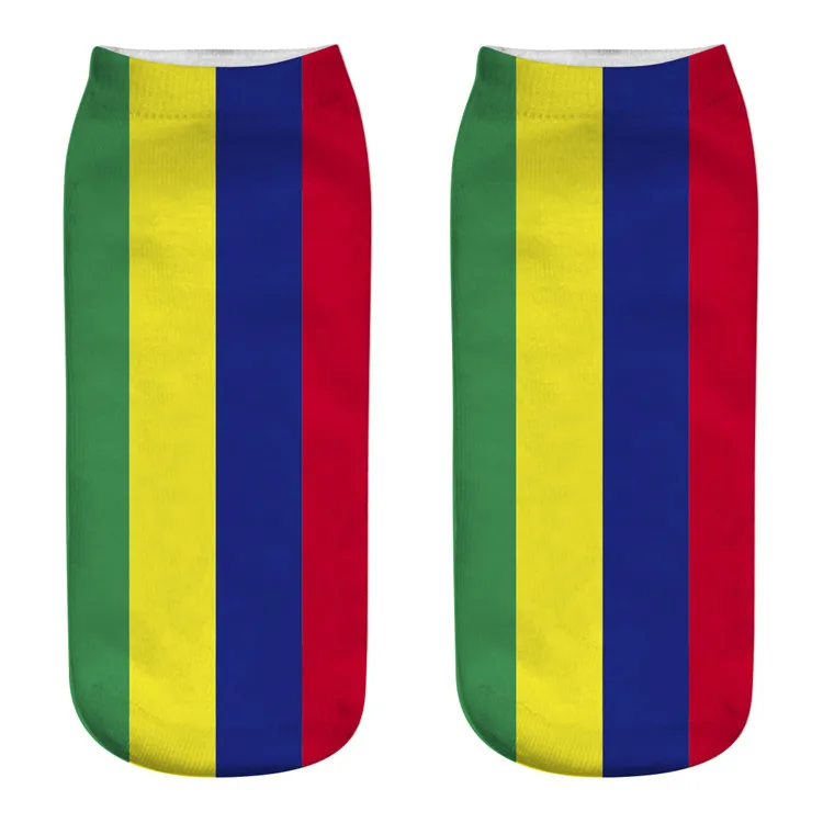 Stock Women Ankle Socks Fashion Casual Unisex Ankle   3D American USA National  Flag Socks