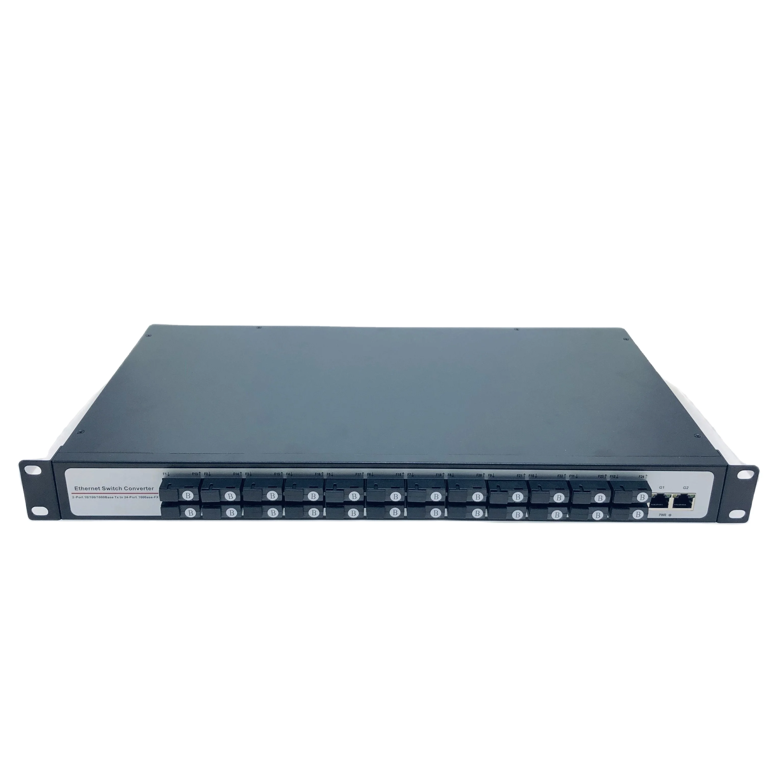 Industrial 1000M 24 Fiber Port SC Connector Ethernet Network Switch With 2 Utp RJ45 Port Switch Gigabit Fiber Media Converter