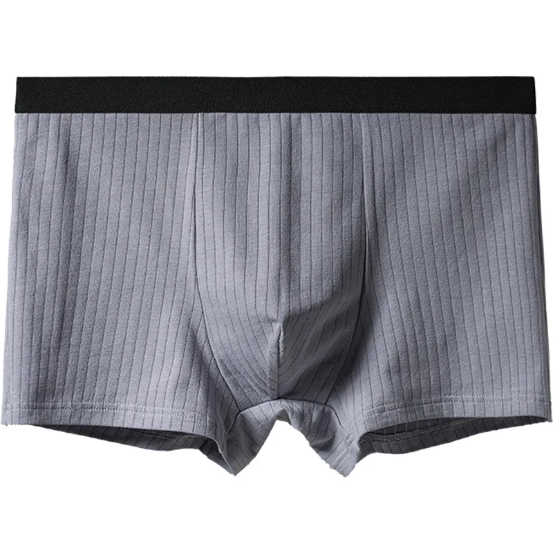 High quality wholesale custom men boy student underpants panties grey cotton plus size whosale cotton panties underwear for man