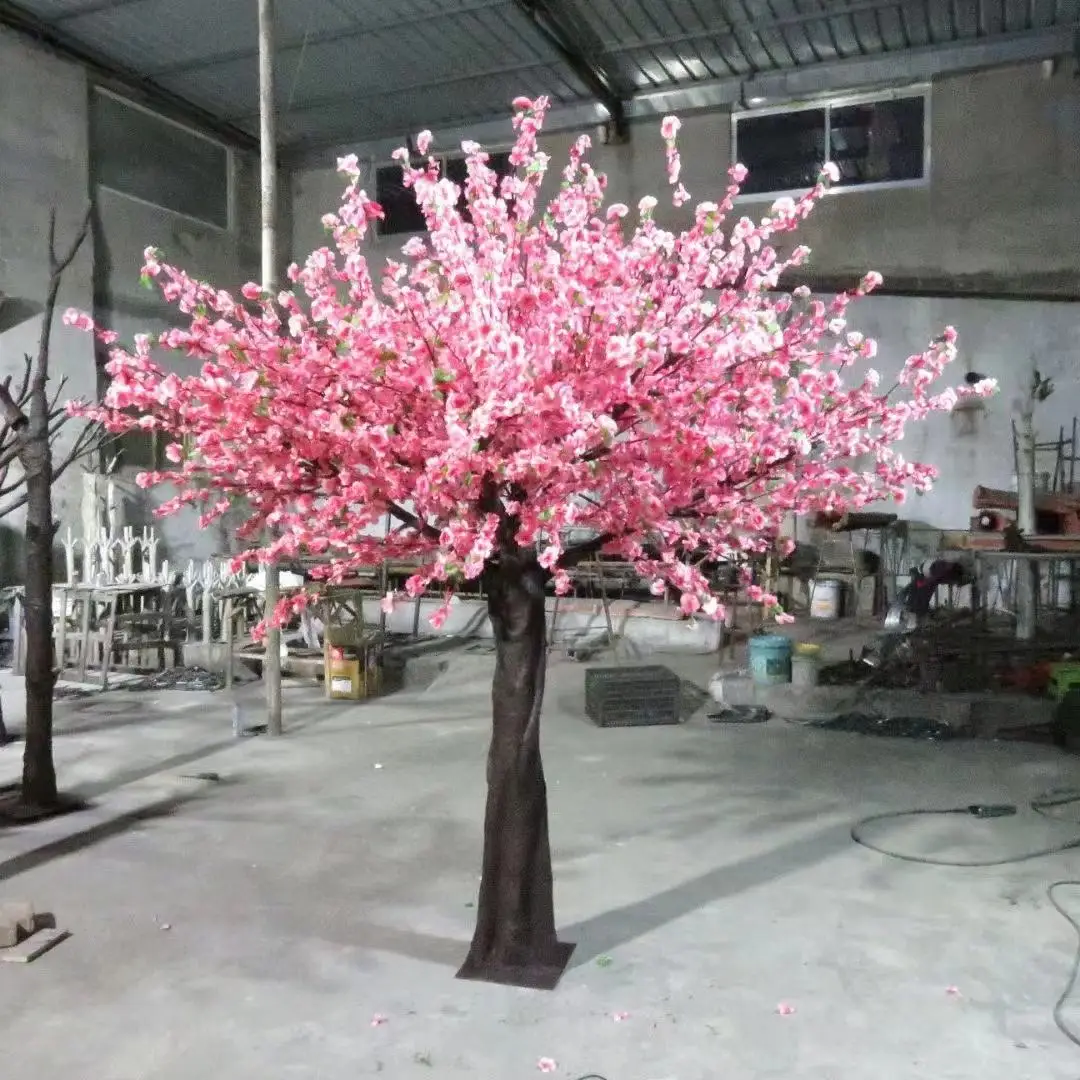 Wholesale Restaurant Outdoor Wedding Party Sakura Plant Tree Large Artificial Fiberglass Fake Cherry Blossom Tree For Decor