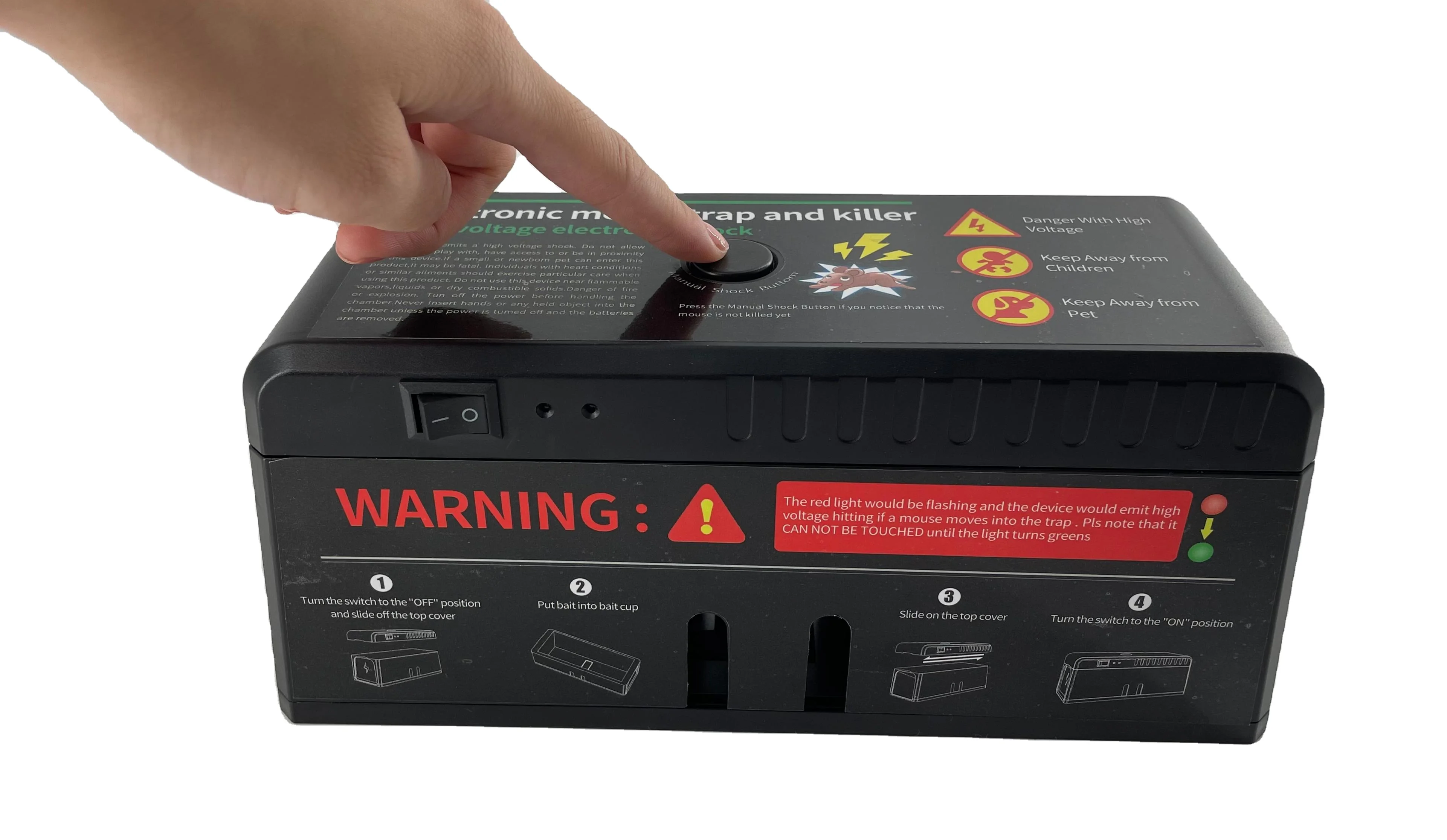 Electric Indoor and Outdoor Rodent Zapper Reusable Mousetrap Smart Mouse Killer Rats Catcher