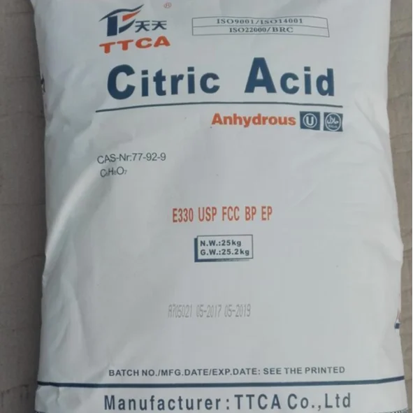 food additives critic acid anhydrous Bp98