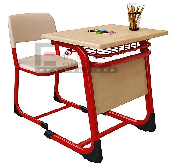 Modern factory price children classroom single student study desk and chair school furniture for sale top school sets