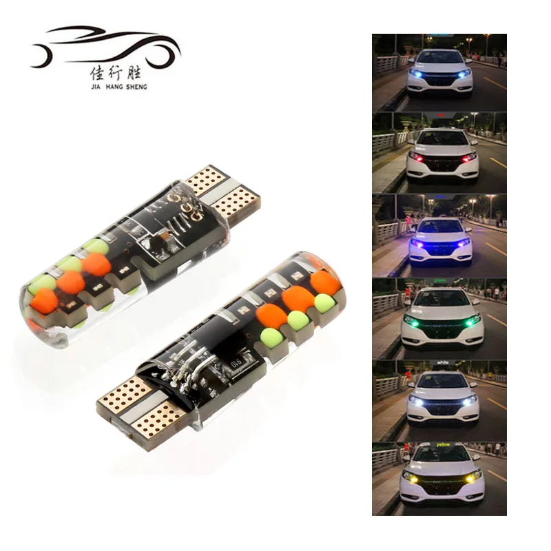 New Arrival T10 RGB 5050 6SMD Silicone With Remote Controller Dome Clearance Width Interior Light 12V