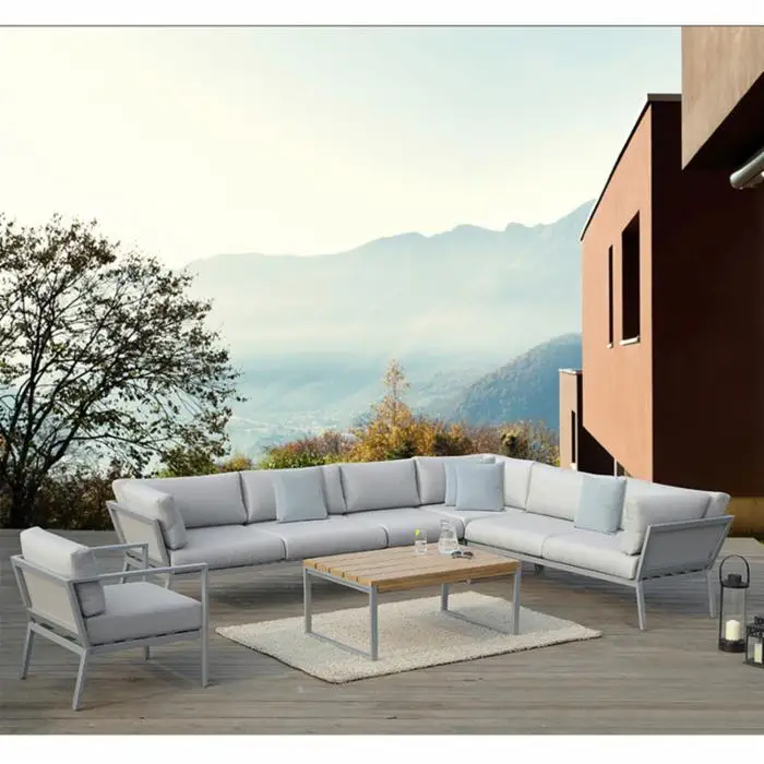 Green new design outdoor furniture large aluminum sectional sofas