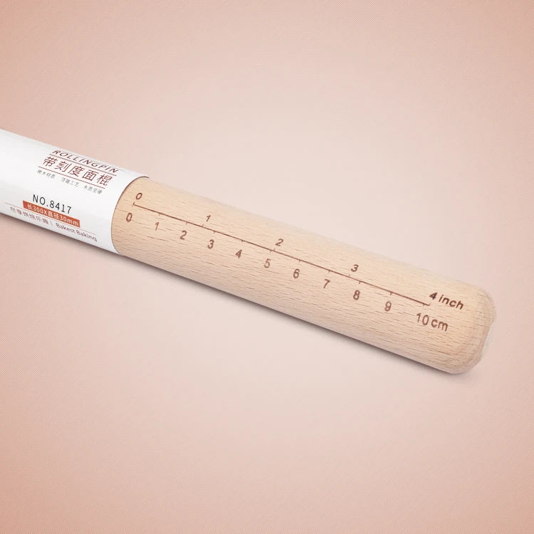 Bakest  rollong pin Cake and pastry tool  Wooden rolling pin with scale