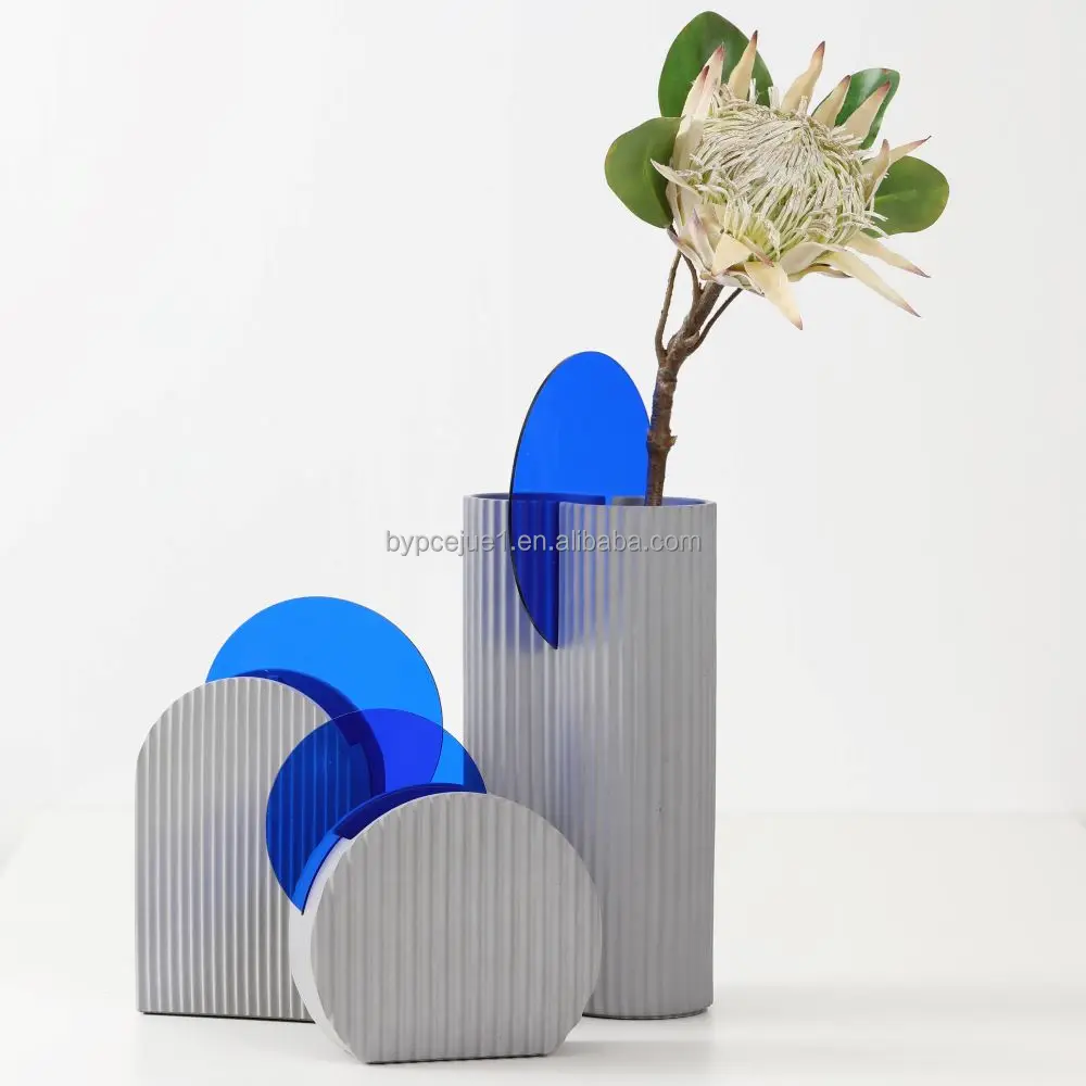 Cement Vase New Style Decoration Living Room Base Concrete White Flower Luxury Vase Table Home Decor Flower Vases with Sample