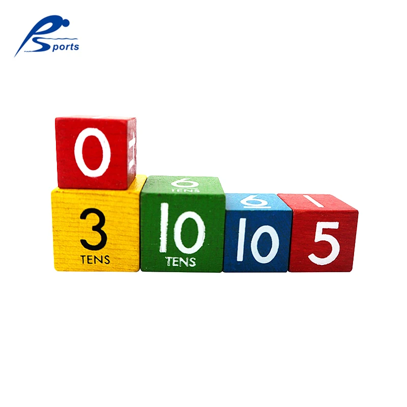 
Wood Toys 60pcs 20/25mm 4 Colors with Black and White Number 0~10 Wooden Dice Mixed 