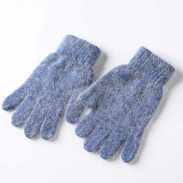 OEM, высококачественные жаккардовые шерстяные перчатки с полным пальцем, кашемировые трикотажные теплые ребристые полуперчатки и варежки для зимы