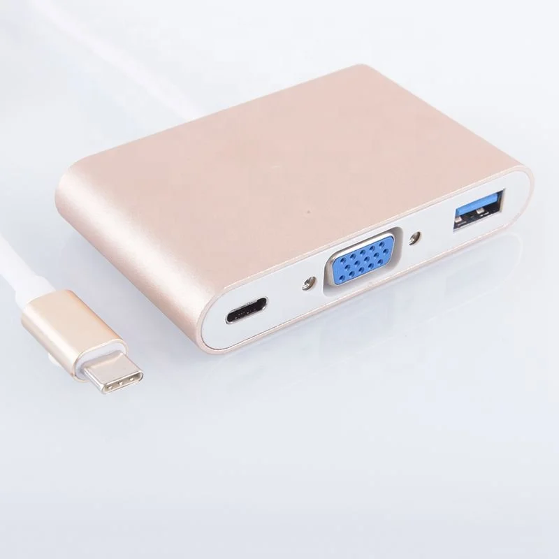 3-in-1 usb 2.0 usb 3 usb 3.0 hub Multiport Type-C to VGA Hub Converter
