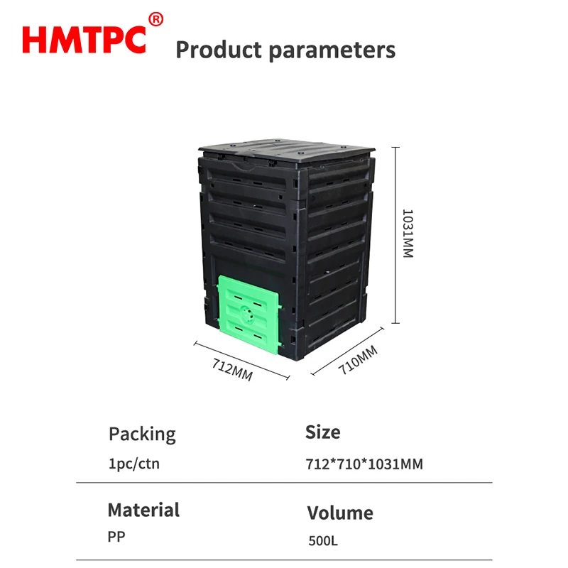 500L Leaf Compost Bin Garden Patio Organic Fertiliser Fermenter Green Protection Customised Small Door Colours Available