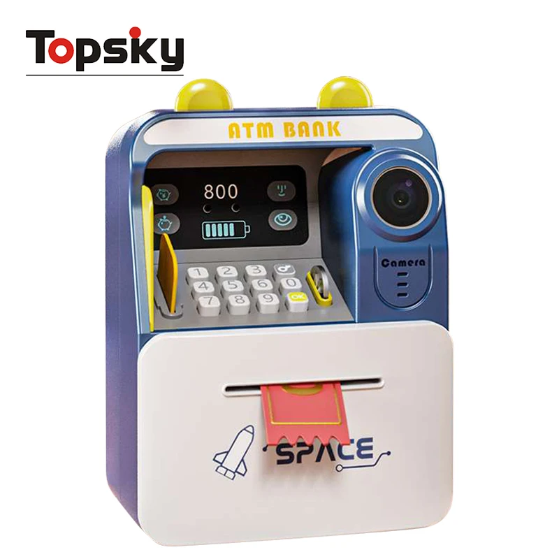 Creative Simulation Face Recognition Space ATM Piggy Bank Toys Electronic Intelligent Password Cash Money Saving Box Toys
