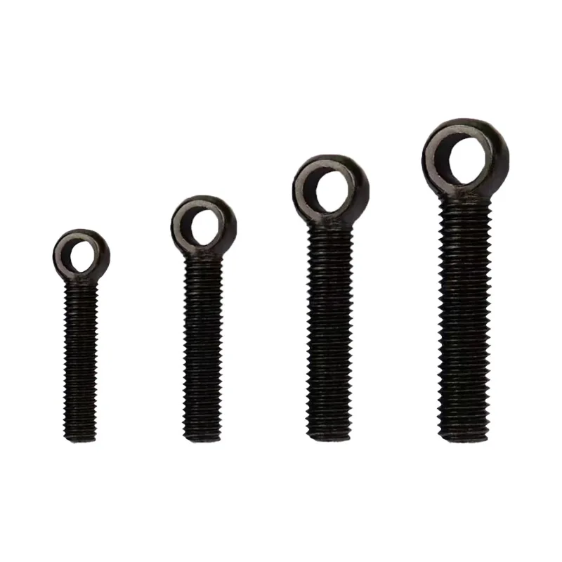 Eye Screws with round Hole M10 Steel Titanium Carbon Bolts Nuts Black Zinc Plated Finish M3 M4 Threads 16mm Length