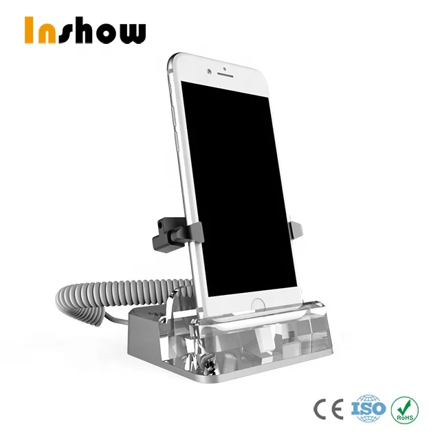 INSHOW A114 Security Alarm Stand Anti-theft Display Stand Vertical Design Acrylic Mobile Phone Holders