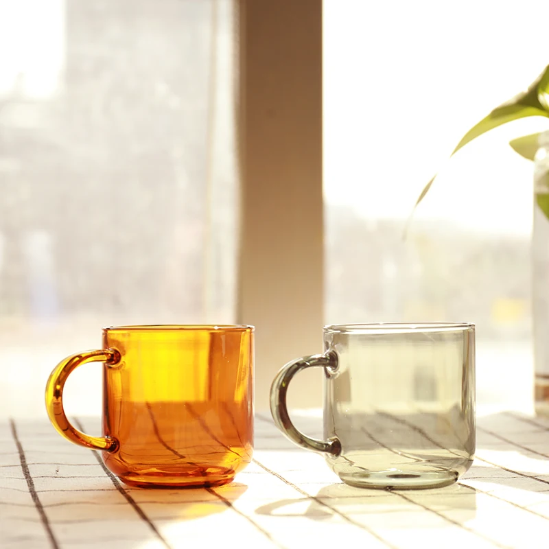 Good Reputation glass mug with handle espresso coffee single wall glass water cup