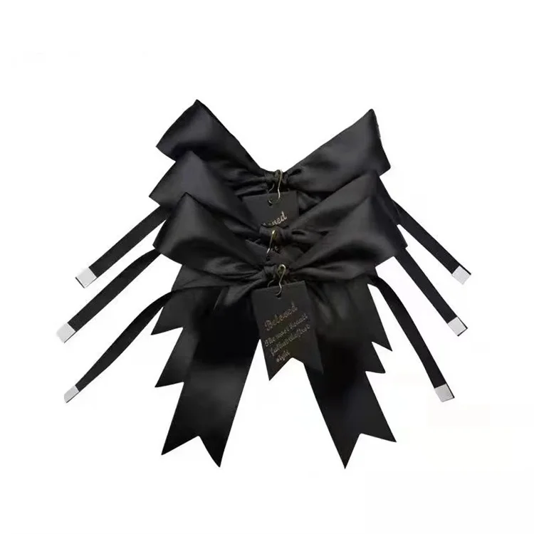 Custom Black Gift Wrapping Pre Tied Wholesale Stretch Decorative Satin Tie Packing Ribbon Bows