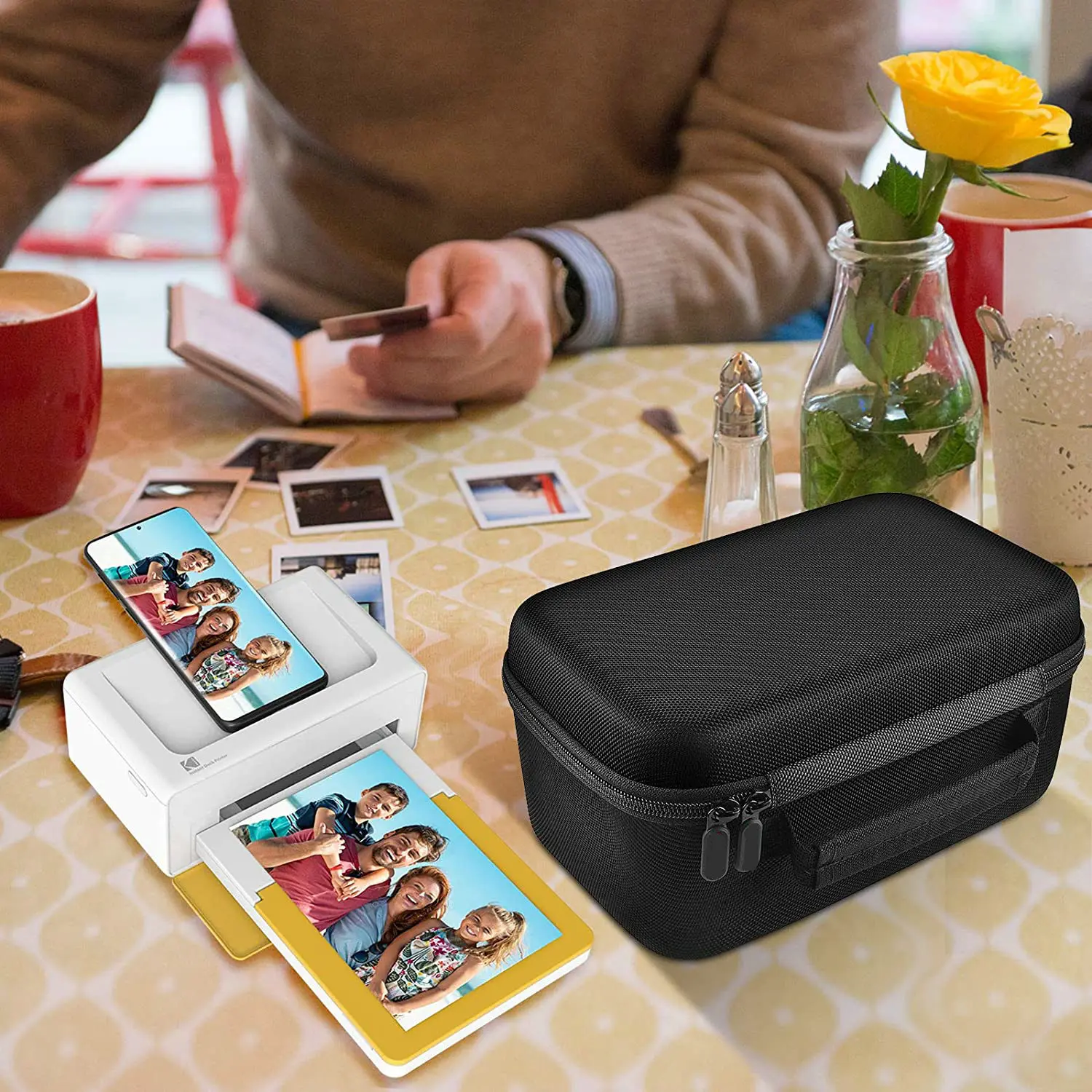 Hard Carrying Case Holder with Accessories Pocket for Kodak Dock Premium / Plus & Wi-Fi 4x6 Portable Instant Photo Printer