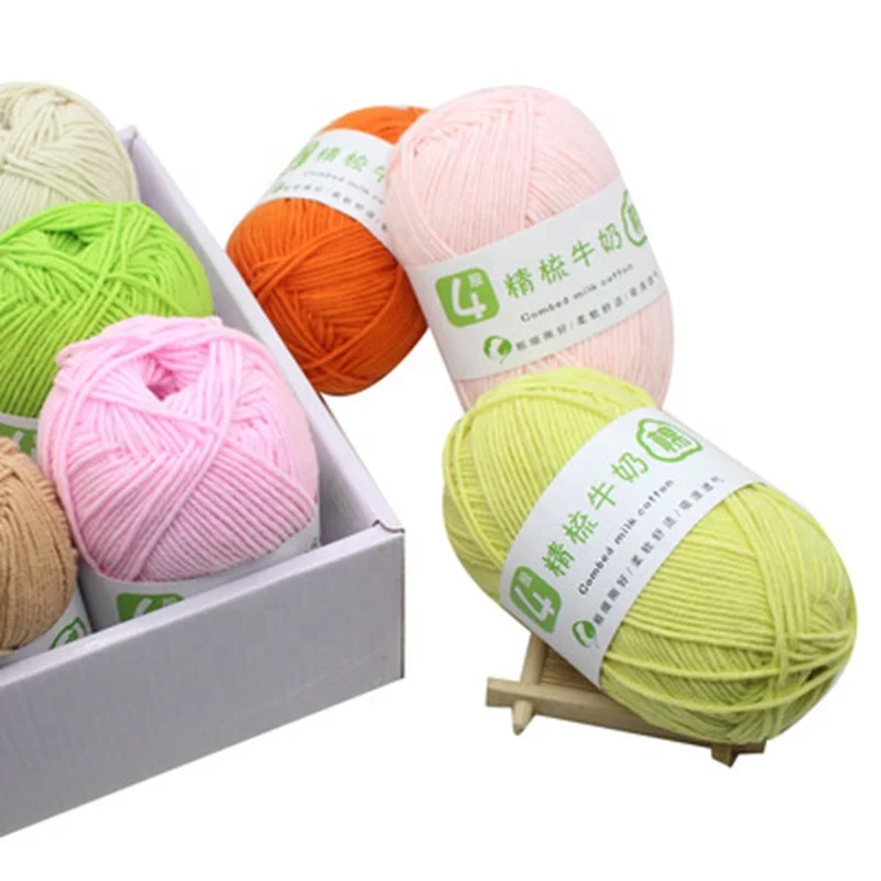 Wholesale Soft Pure Stretch Hand Knitting Baby Cotton Crochet Yarn
