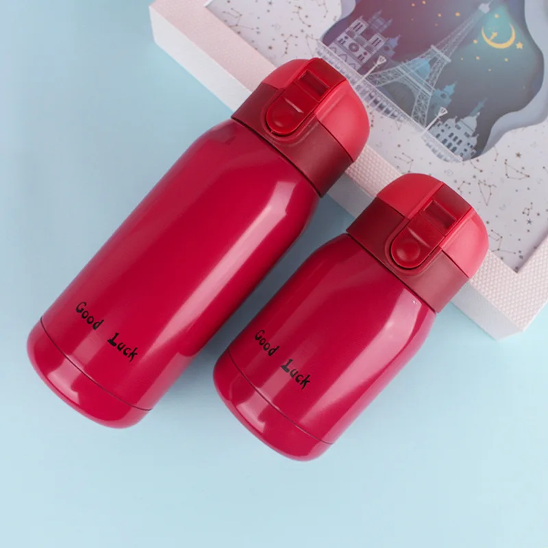 Kids Stainless Steel Straw Thermos Mug Cartoon Leak-proof Vacuum Flask Children Thermal Water Bottle Thermocup