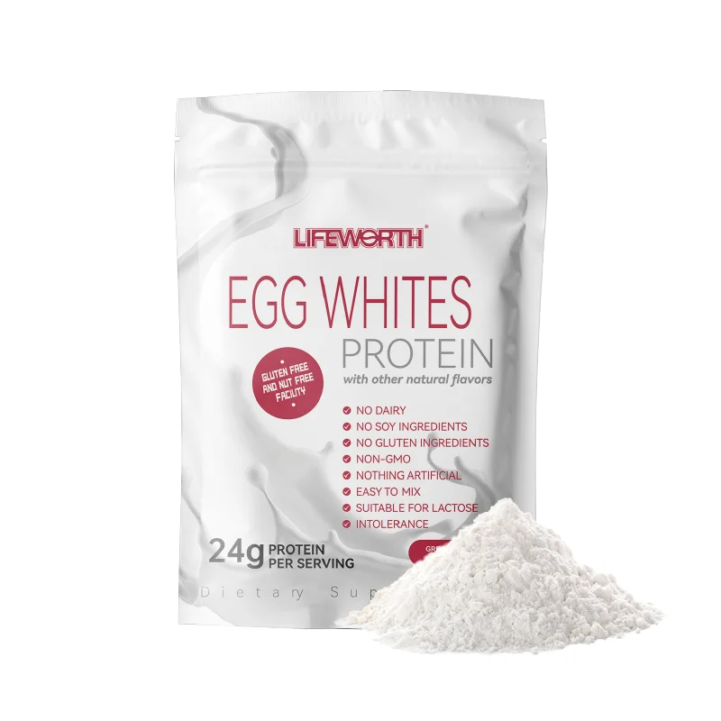 LIFEWORTH Factory Premium Dried Egg Whites Non-GMO Unflavored 24G Egg White Protein Powder