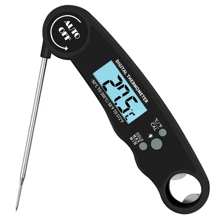 Foldable Instant Read Meat Thermometer Magnetic Stainless Steel Kitchen Food Probe Water Cooking BBQ Digital Meat Thermometer
