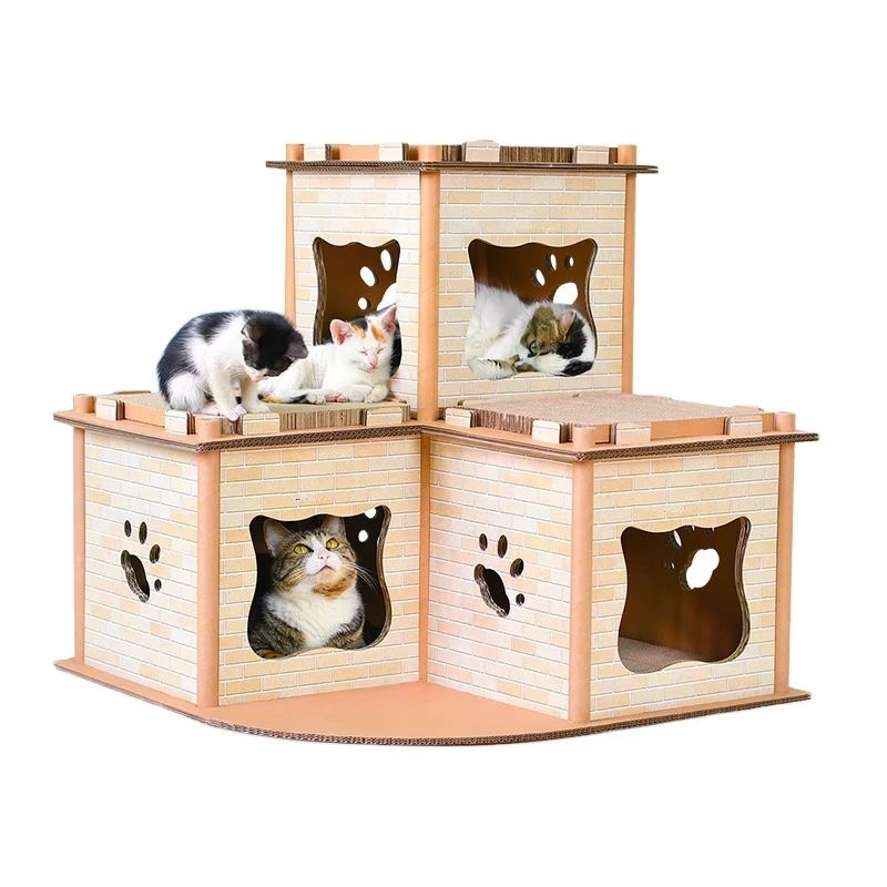 
kitten Corrugate scratcher lounge cats house pet furniture kittens high quality cats villa scratching board cat condo 