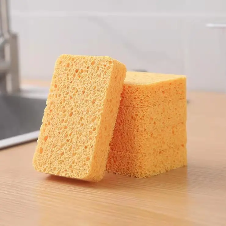 Thick Wood Pulp Dishwashing Sponge Cleaning and Absorbent Scouring Pad Kitchen Spoonges Sourcing Pads for Dish Cleaning