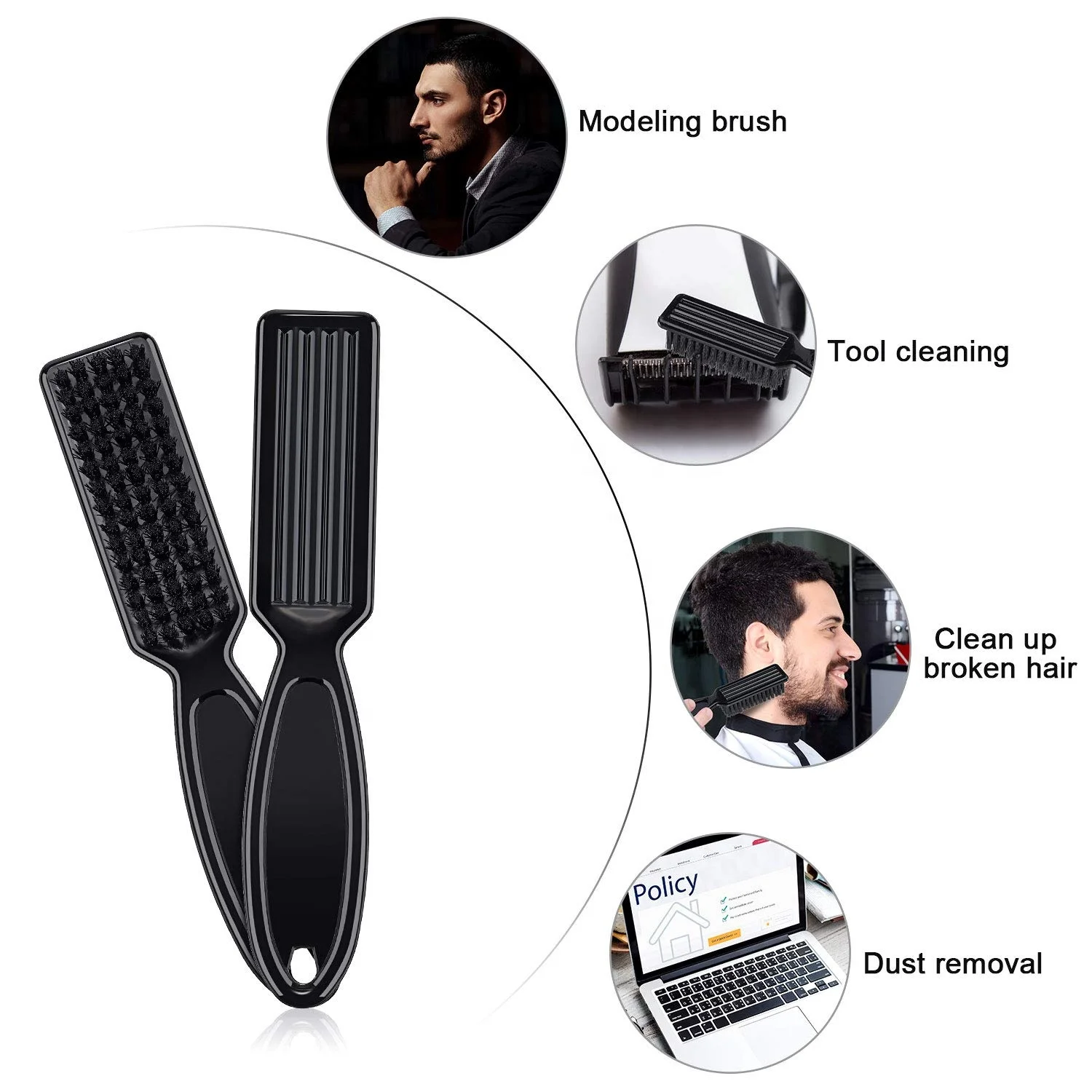 Barber Blade Cleaning Brush Hair Clipper Brush Nail Brush Tool for Cleaning Clipper