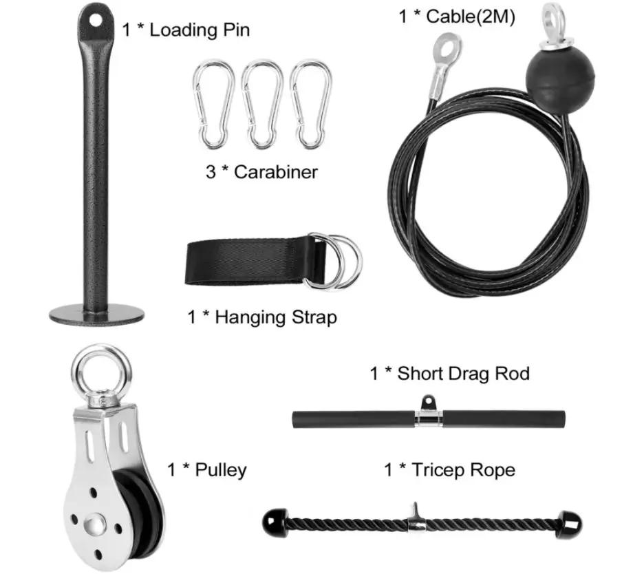 Home Gym Fitness DIY Pulley Cable Machine Attachment System Lifting Arm Hand Strength Training Equipment