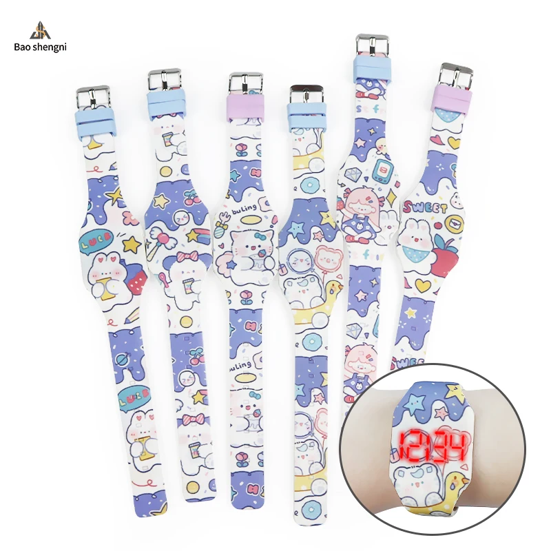 Factory Custom fashion kids  sport watch digital silicone led watch silicon LED wrist watch for kids