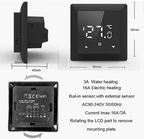 HY516 Room thermostat Smart home Tuya weekly programmable underfloor  heating thermostat