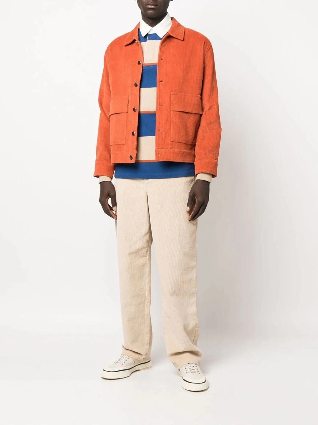 Hand Pockets Turn Down Collar Zip Up Front Durable Cotton Workwear Heavy Cotton Work Jacket for Men