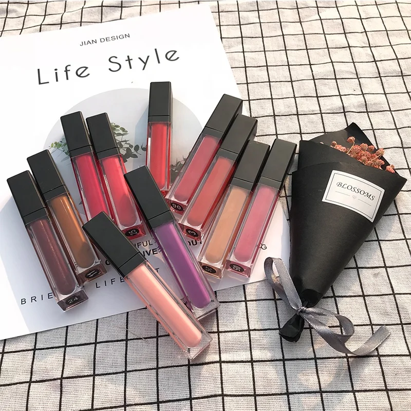 Wholesale cosmetics Matte Liquid Lipstick Long Lasting Wear Non-Stick Cup  Custom Waterproof Velvet Nude Matte liquid Lipstick