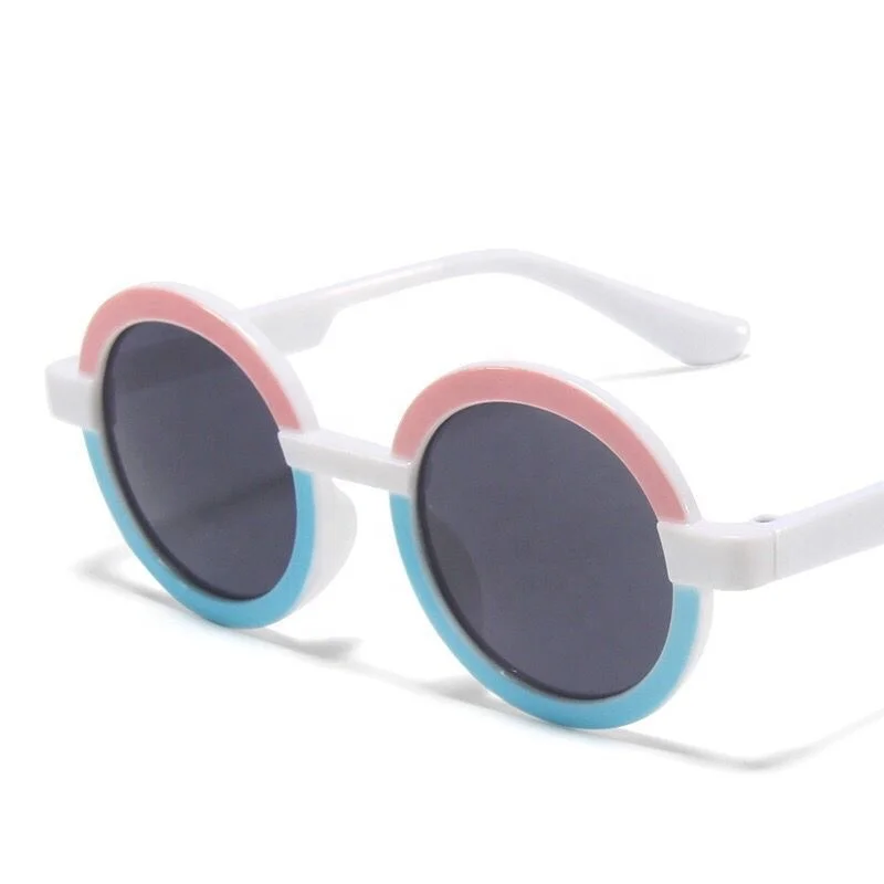 China Wholesale 2022 Kids Two Tone Color Frame Cheap Cute UV400 Lenses Children Round Glasses