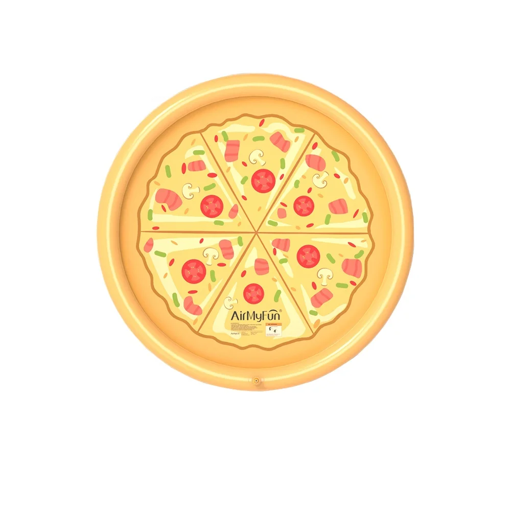 Airmyfun ICTI Beach Party Equipment Water Play Mat Floating Mat Pizza Watermelon splash pad  sprinkler pad for Sale