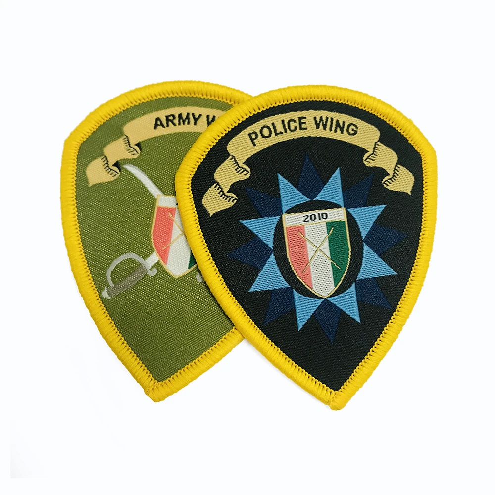 Customized football team embroidered woven badges