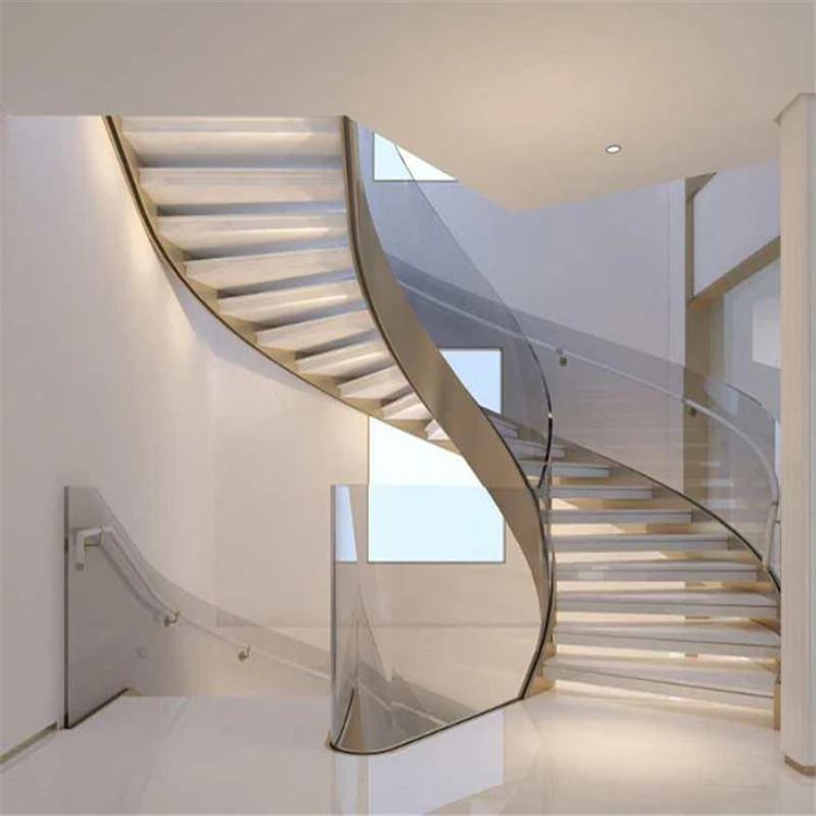 High Quality Modern Design Interior Spiral Stairs Kit Steel and Metal Large Lobby Spiral Stairs for Hotels Indoor Use