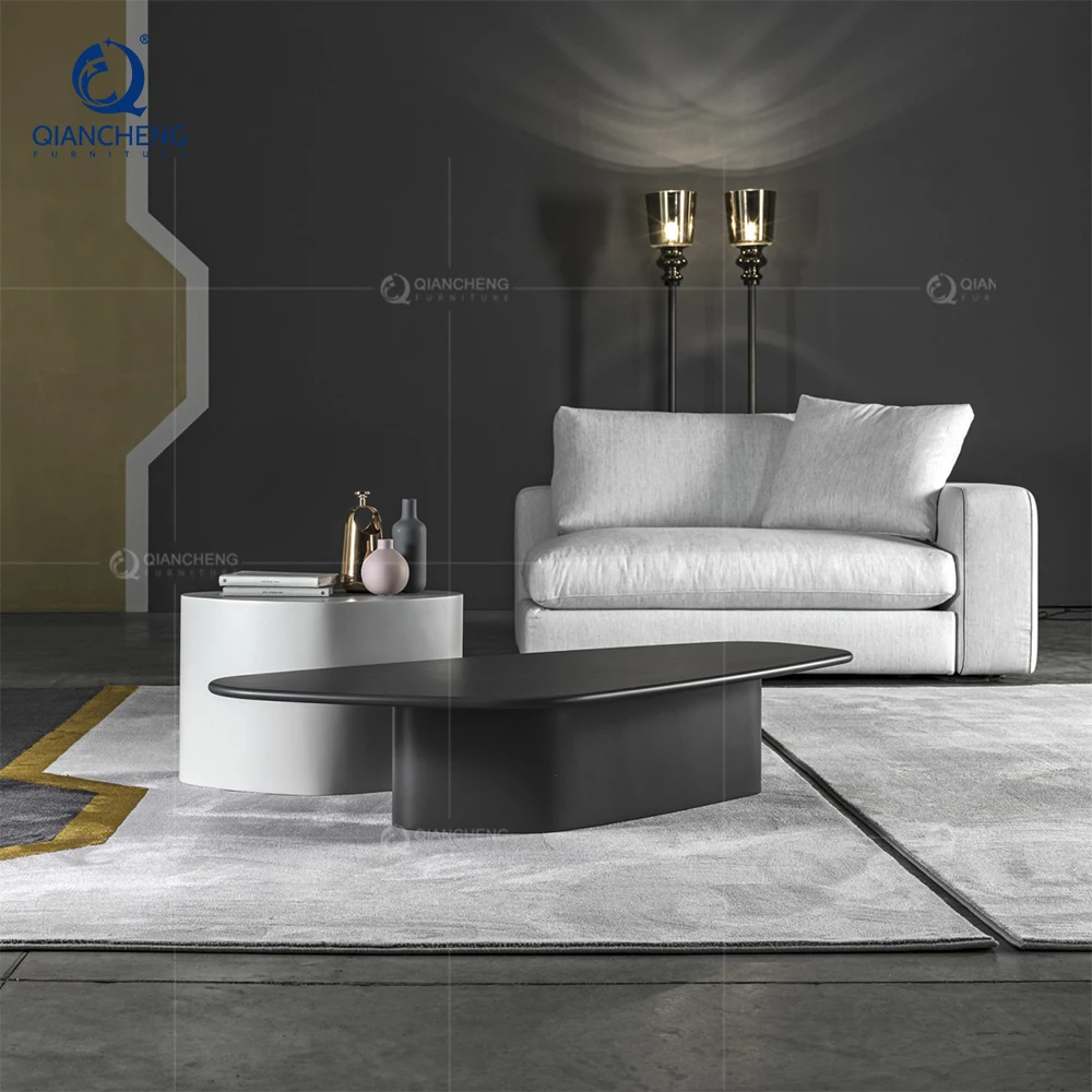 Custom furniture foshan nesting round end side coffee table gold stainless steel  living room marble coffee table set luxury