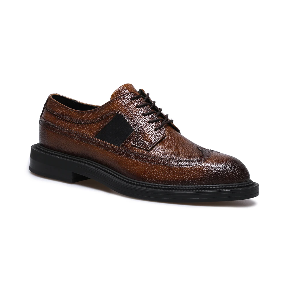 
Original Handmade Glossy Brown Pure Leather Brogue Shoes For Men 