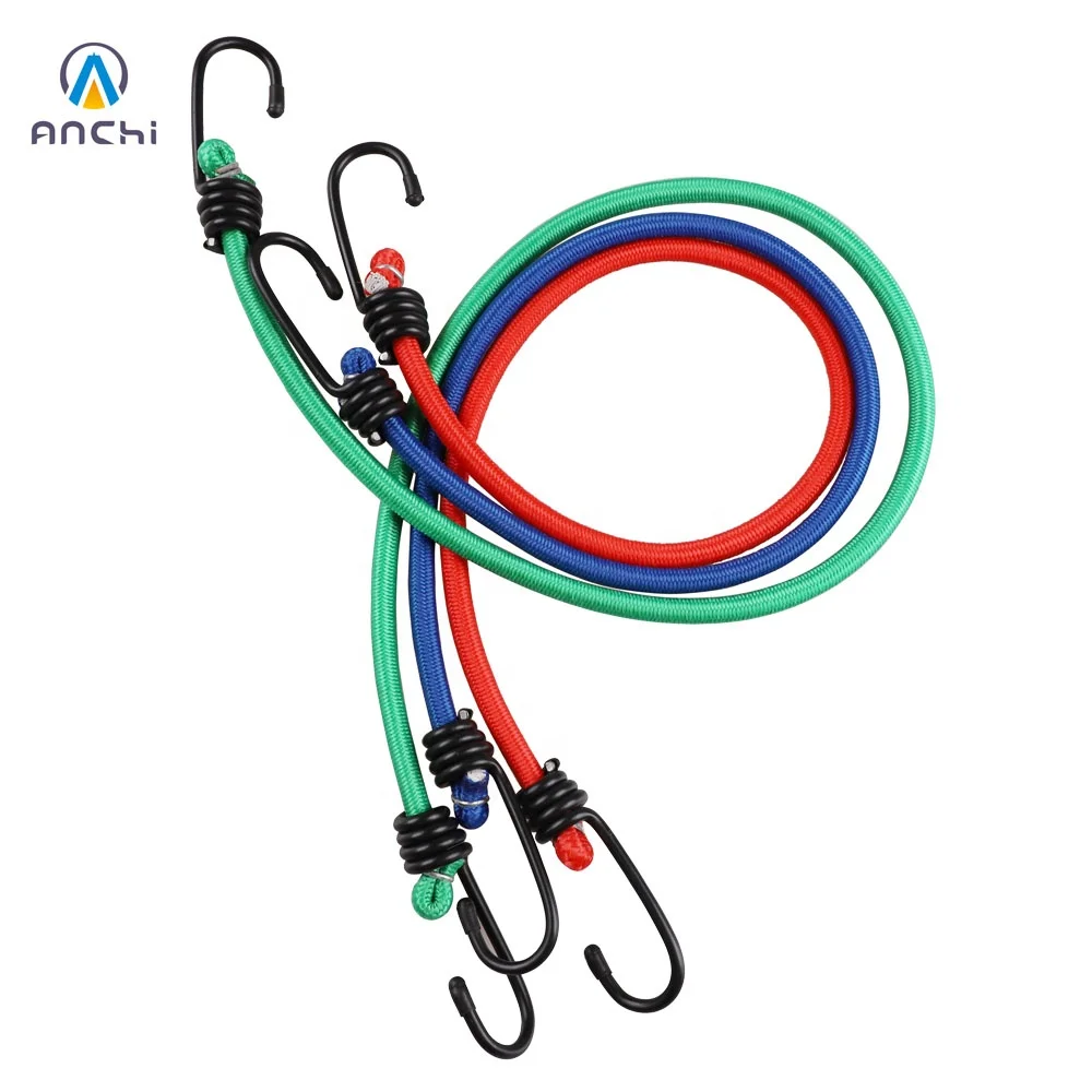 Оптовая продажа, эластичный растягивающийся шнур для велосипеда с стальными крючками, 24 дюйма, 8 мм